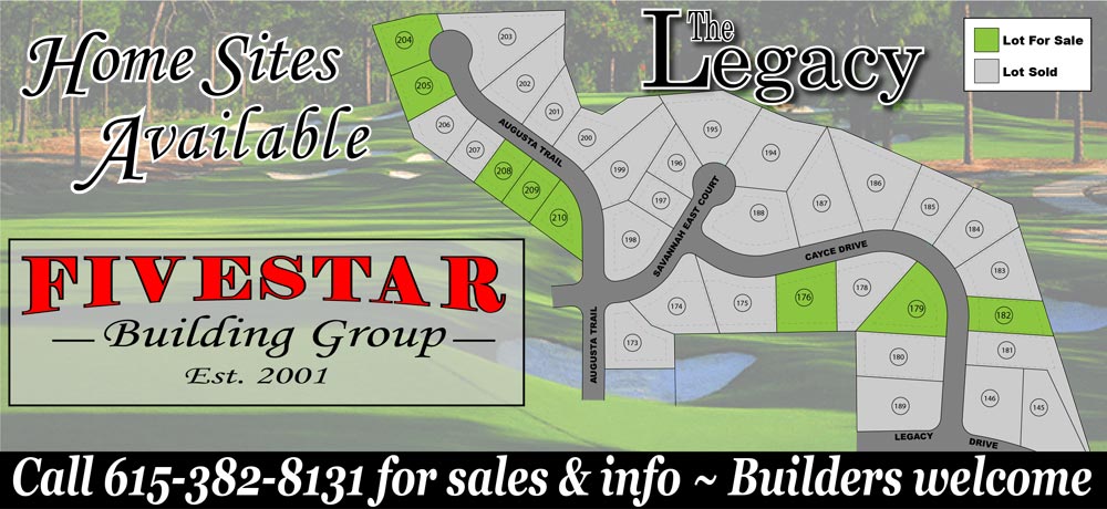 Legacy Golf Course - Residential Homes for Sale- Fivestar Building Group